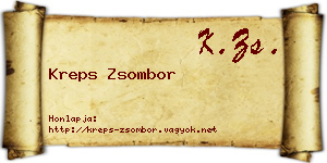 Kreps Zsombor névjegykártya